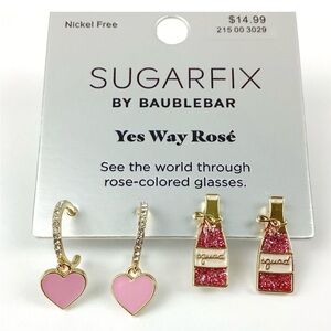 SUGARFIX by BaubleBar "Yes Way Rosé" 2-pair statement earring set